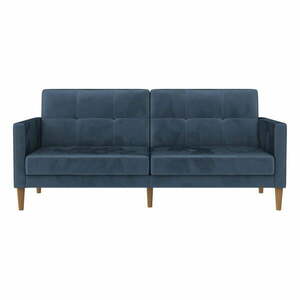 Niebieska aksamitna rozkładana sofa 207 cm Lilly – Støraa obraz