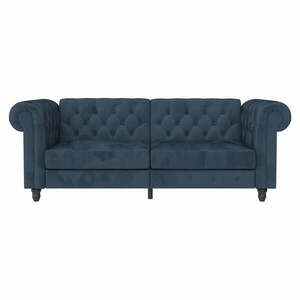 Ciemnoniebieska aksamitna rozkładana sofa 236 cm Felix – Støraa obraz