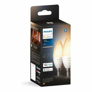 Inteligentne żarówki LED z gwintem E14, 5 W zestaw 2 szt. White ambiance – Philips Hue obraz