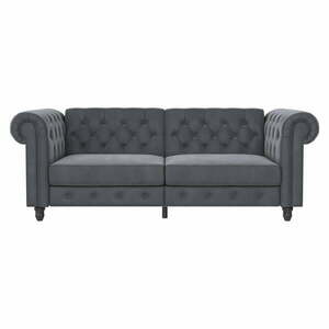 Ciemnoszara aksamitna rozkładana sofa 236 cm Felix – Støraa obraz