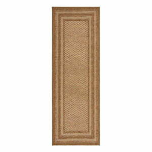 Chodnik odpowiedni na zewnątrz w naturalnym kolorze 80x230 cm Layla Border – Flair Rugs obraz