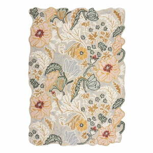 Jasnoróżowy wełniany dywan tkany ręcznie 160x230 cm Daphne Shaped Floral – Flair Rugs obraz