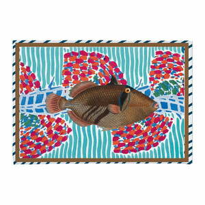 Turkusowy dywanik łazienkowy 40x60 cm Tufted Fish – Really Nice Things obraz