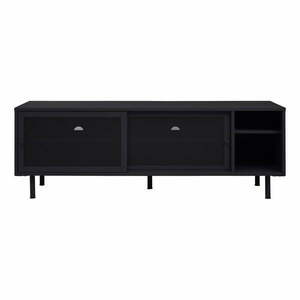 Czarna metalowa szafka pod TV 160x55x45 cm Veep – Unique Furniture obraz