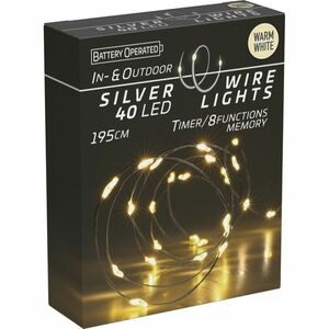 Przewód świetlny z wyłącznikiem czasowym SilverWire, 40 diod LED, ciepły biały, 195 cm obraz