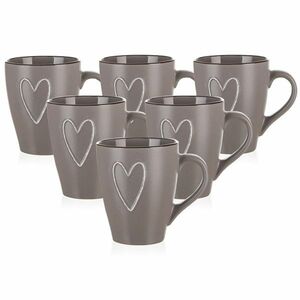 Banquet Kubek ceramiczny HEART 310 ml, 6 szt., brązowy obraz