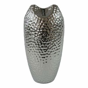 Wazon ceramiczny srebrny Silver dots srebrny, 29 cm obraz