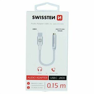 SWISSTEN Redukcja USB-C JACK 3, 5 mm, 15 cm, srebrny obraz