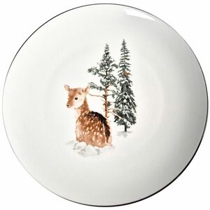 Porcelanowy talerz płytki Winter Fawn, 27 x 2, 6 cm obraz