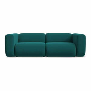 Turkusowa aksamitna sofa 228 cm Ekahi – Makamii obraz