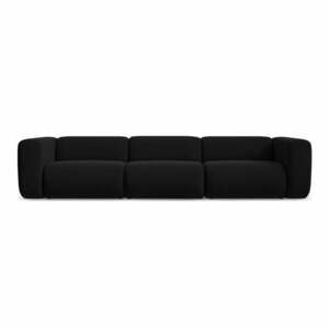 Czarna aksamitna sofa 319 cm Ekahi – Makamii obraz