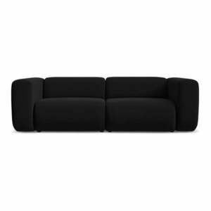 Czarna aksamitna sofa 228 cm Ekahi – Makamii obraz