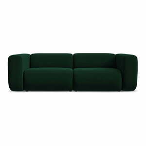 Ciemnozielona aksamitna sofa 228 cm Ekahi – Makamii obraz