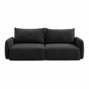 Czarna rozkładana/ze schowkiem sofa 238 cm Kalena – Makamii obraz