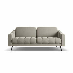 Beżowa aksamitna sofa 202 cm Nalu – Makamii obraz