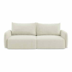 Kremowa rozkładana/ze schowkiem sofa 238 cm Kalena – Makamii obraz