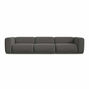 Szara aksamitna sofa 319 cm Ekahi – Makamii obraz