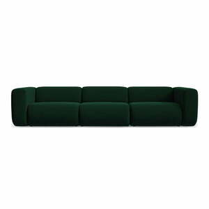 Ciemnozielona aksamitna sofa 319 cm Ekahi – Makamii obraz