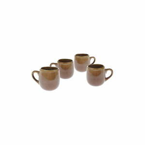 Brązowe ceramiczne kubki na espresso zestaw 4 szt. 100 ml – Dakls obraz