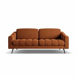 Pomarańczowa aksamitna sofa 202 cm Nalu – Makamii obraz