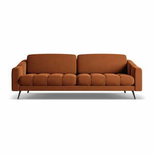 Pomarańczowa aksamitna sofa 238 cm Nalu – Makamii obraz