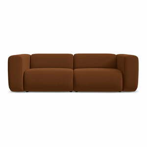 Pomarańczowa/brązowa aksamitna sofa 228 cm Ekahi – Makamii obraz