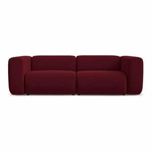 Bordowa aksamitna sofa 228 cm Ekahi – Makamii obraz