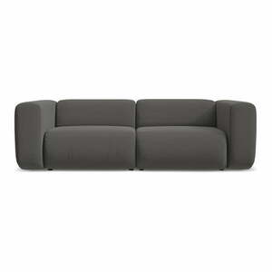 Szara aksamitna sofa 228 cm Ekahi – Makamii obraz