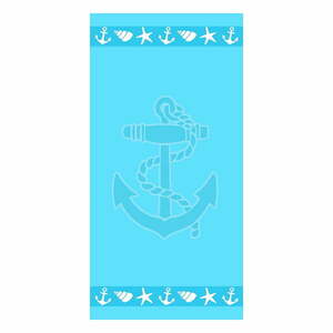 Niebieski bawełniany ręcznik plażowy frotte 70x140 cm Anchor – B.E.S. obraz