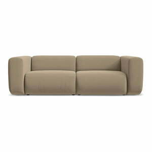 Beżowa aksamitna sofa 228 cm Ekahi – Makamii obraz