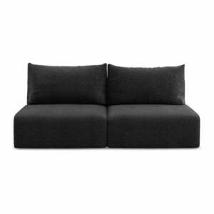 Czarna rozkładana/ze schowkiem sofa 216 cm Kalena – Makamii obraz