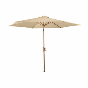 Beżowy parasol ogrodowy ø 300 cm Wood – Rojaplast obraz