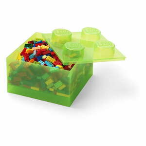 Zielony plastikowy pojemnik dziecięcy 25x25x18 cm – LEGO® obraz