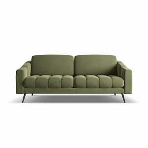 Zielona aksamitna sofa 202 cm Nalu – Makamii obraz