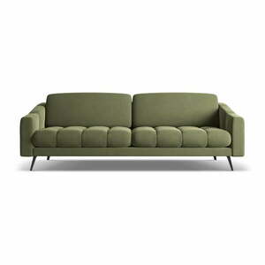 Zielona aksamitna sofa 238 cm Nalu – Makamii obraz