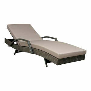 Brązowo-beżowy leżak ogrodowy ze sztucznego rattanu Redondo – Unique Furniture obraz