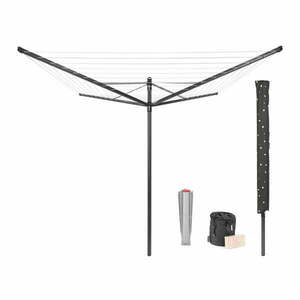 Antracytowa ogrodowa suszarka na pranie 50 m Lift-O-Matic – Brabantia obraz