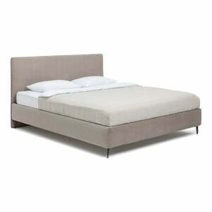 Podwójne łóżko tapicerowane taupe z materacem/kratką 180x200 cm Noira Slim - Bonami Selection obraz