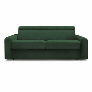 Ciemnozielona sztruksowa rozkładana sofa 215 cm Monaco – Bobochic Paris obraz