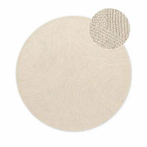 Wełniany okrągły dywan tkany ręcznie w jasnym naturalnym kolorze ø 200 cm Eleni Natural White – Hanse Home obraz