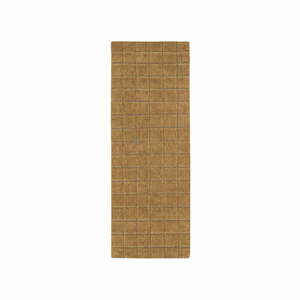 Wełniany chodnik tkany ręcznie w kolorze ochry 80x230 cm Mosaic Ochre – Lorena Canals obraz