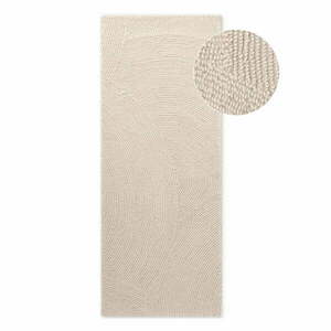 Wełniany chodnik tkany ręcznie w jasnym naturalnym kolorze 80x300 cm Eleni Natural White – Hanse Home obraz