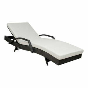 Czarno-jasnoszary leżak ogrodowy ze sztucznego rattanu Redondo – Unique Furniture obraz