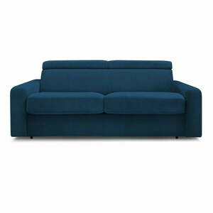 Ciemnoniebieska sztruksowa rozkładana sofa 215 cm Monaco – Bobochic Paris obraz