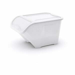 Biały plastikowy pojemnik z pokrywką 55x39x32 cm All In Box – KIS obraz