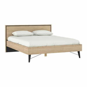 Łóżko dwuosobowe w dekorze dębu ze stelażem 160x200 cm w naturalnym kolorze Ry – Tvilum obraz