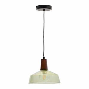 Zielona/w ciemnym naturalnym kolorze lampa wisząca ze szklanym kloszem ø 40 cm Silex – Kave Home obraz