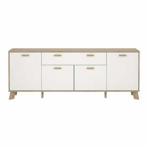 Biało-naturalna komoda w dekorze dębu 196x73x39 cm Ikast – Tvilum obraz