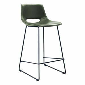 Hoker z imitacji skóry w kolorze khaki (wysokość siedziska 65 cm) Zahara – Kave Home obraz