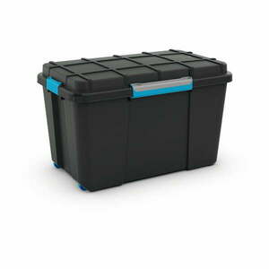 Czarny plastikowy pojemnik z pokrywką 73, 5x44, 5x46 cm Scuba Box – KIS obraz
